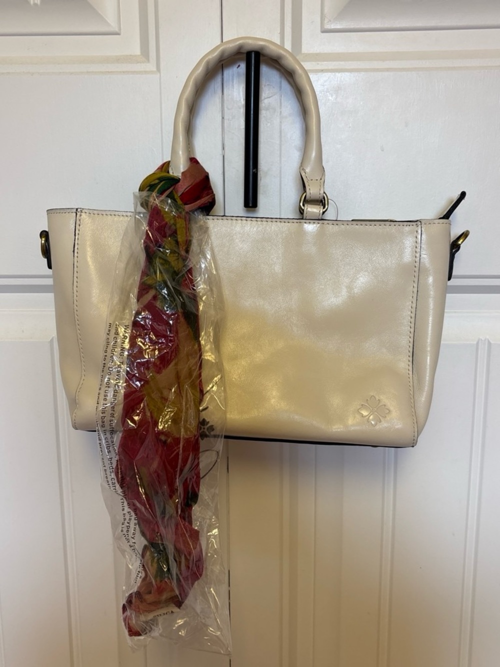 NWT Patricia Nash Aileen Leather Top Handle Satchel in Latte